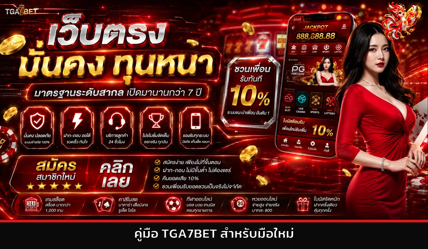 TGA7BET คู่มือมือใหม่ สมัคร ทดลองเล่น ฝากถอน